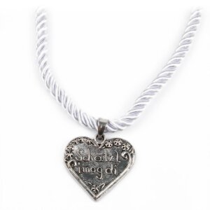 Cord chain with heart (white) 01103124-8