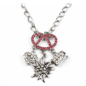 Necklace with charms, pretzel (pink) 4019498480306