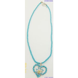 Edelweiss chain heart (teal)