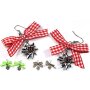 Edelweiss traditional earrings, red, bow, flower with rhinestones