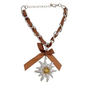 Edelweiss costume bracelet, light brown, with pendant and...