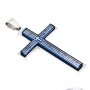 Cross pendant made from stainless steel blue
