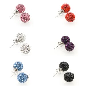 Earrings made of stainless steel with crystal stones