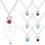 Womens necklace by Tillberg with star and Swarovski stone, matt, silver-plated, rhodium-plated, fuchsia