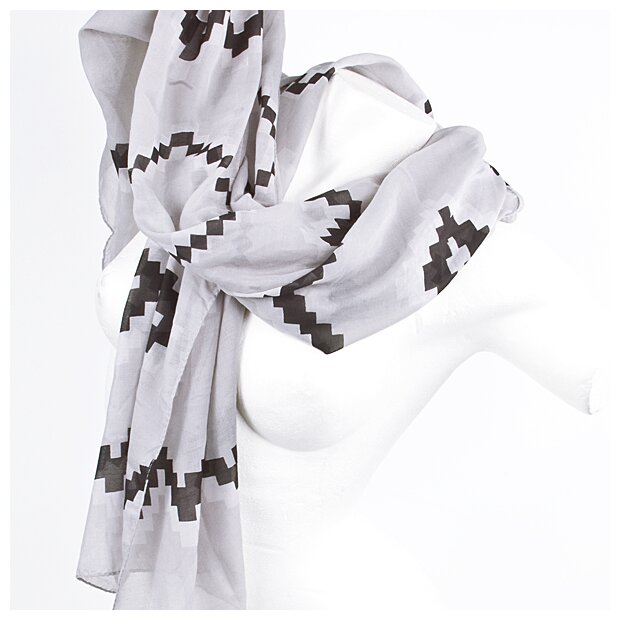 scarf, long scarf, geometric pattern