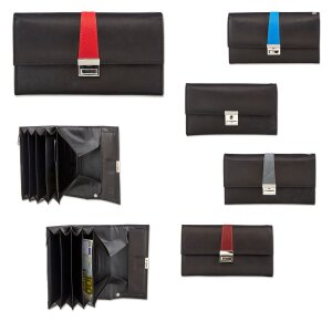 Real leather waiters wallet 11 cm x 18 cm x 3 cm