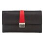 Real leather waiters wallet 11 cm x 18 cm x 3 cm black+red