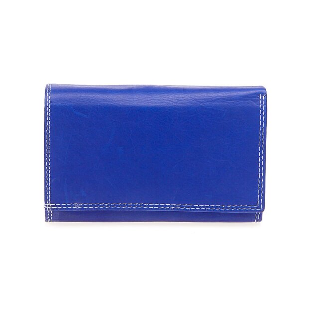 Tillberg ladies wallet made from real leather 9 cmx15cmx3,5cm royal blue+white