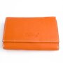 Tillberg ladies wallet made from real leather 9 cmx15cmx3,5cm orange+white
