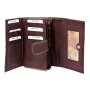 Tillberg ladies wallet made from real leather 9 cmx15cmx3,5cm reddish brown+white