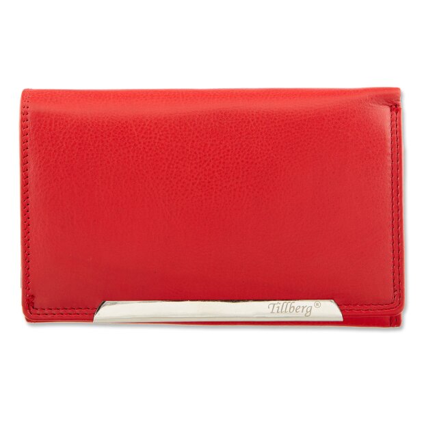 Tillberg ladies wallet wallet made from real nappa leather 9,5x15x3,5 cm red