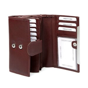 Tillberg ladies wallet wallet made from real nappa leather 9,5x15x3,5 cm reddish brown