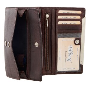 Tillberg ladies wallet made from real leather 9,5 cm x 17 cm x 3 cm, dark brown