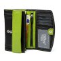 Tillberg ladies wallet made from real leather 9,5 cm x 17 cm x 3 cm, black+green