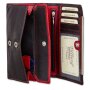 Tillberg ladies wallet made from real leather 9,5 cm x 17 cm x 3 cm, black+red