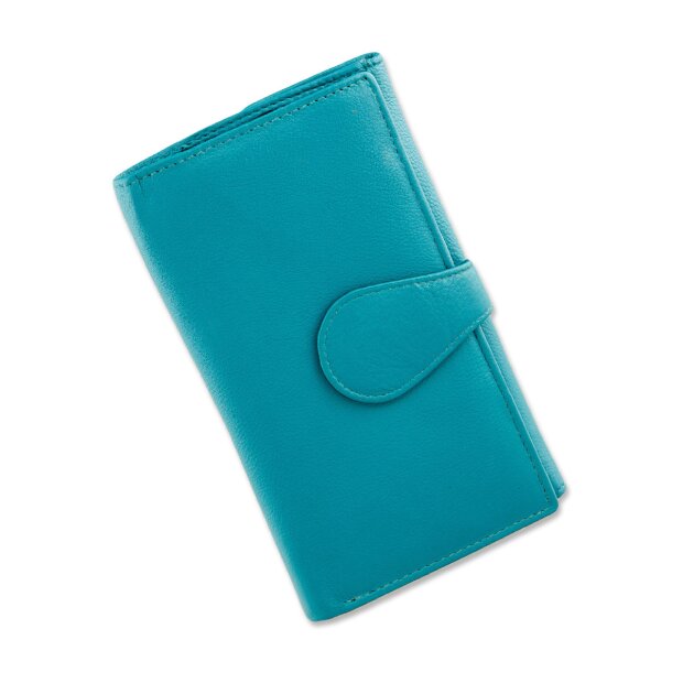 Tillberg ladies wallet made from real nappa leather turquoise