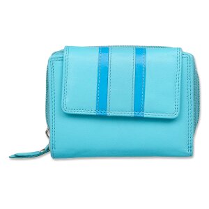 Ladies wallet made from real leather sea blue