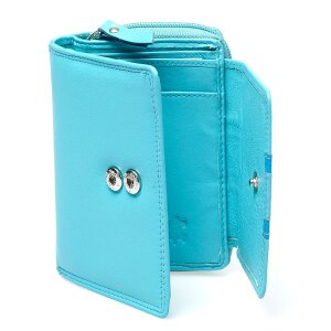 Ladies wallet made from real leather sea blue