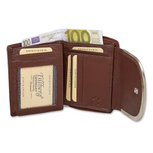 Tillberg Design ladies wallet made of genuine leather 9,5x13x2,5 cm dark brown