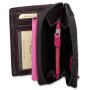 Tillberg Design Damen Geldb&ouml;rse Portemonnaie Portmonee aus echtem Leder 9,5x13x2,5 cm schwarz+pink