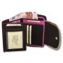 Tillberg Design Damen Geldb&ouml;rse Portemonnaie Portmonee aus echtem Leder 9,5x13x2,5 cm schwarz+pink