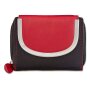 Tillberg Design ladies wallet made of genuine leather 9,5x13x2,5 cm black+red