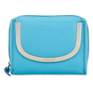 Tillberg Design ladies wallet made of genuine leather 9,5x13x2,5 cm sea blue