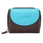 Tillberg ladies wallet made from real leather 9,5x12,5x2,5 cm brown+turquoise