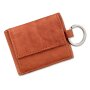 Mini wallet/key chain with key ring 8,5 cm x 6,5 cm x 1,5 cm, cognac