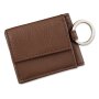 Mini wallet/key chain with key ring 8,5 cm x 6,5 cm x 1,5 cm, dark brown