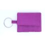 Mini wallet/key chain with key ring 8,5 cm x 6,5 cm x 1,5 cm, pink