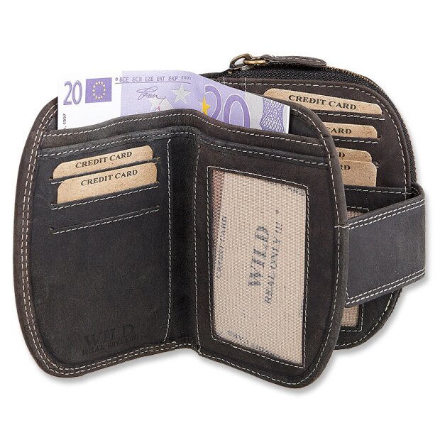 Wild Real Only!!! unisex wallet made from real leather black