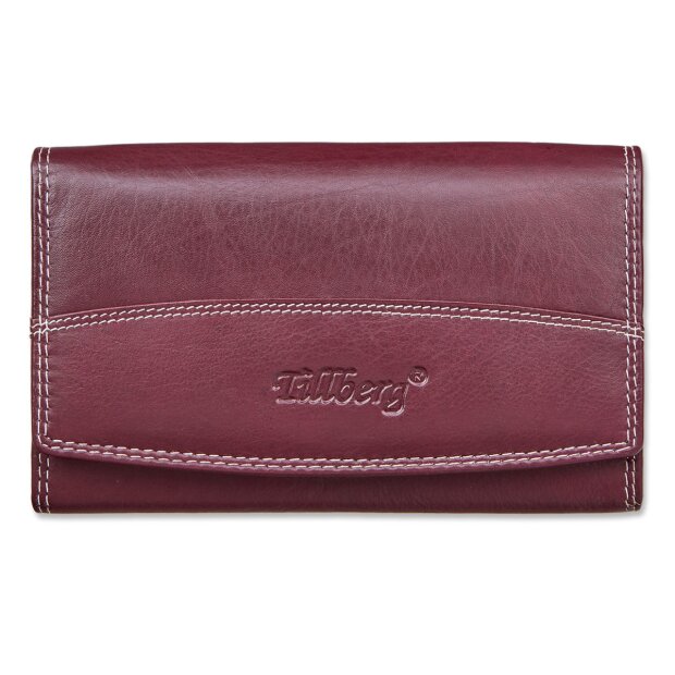 Tillberg ladies wallet made from real nappa leather reddish brown+white