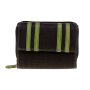 Tillberg ladies wallet made from real leather 11x13x3cm black+pastel green