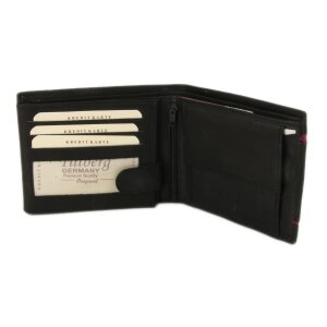 Tillberg mens wallet made from real nappa leather black+pink