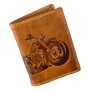Real buffalo leather wallet in portrait format