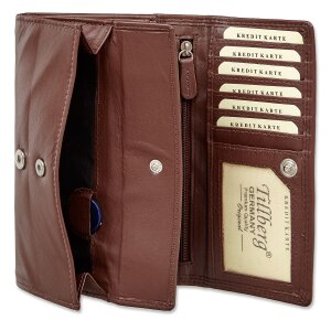 Tillberg ladies wallet made from real leather 9,5x16,5x3cm cognac
