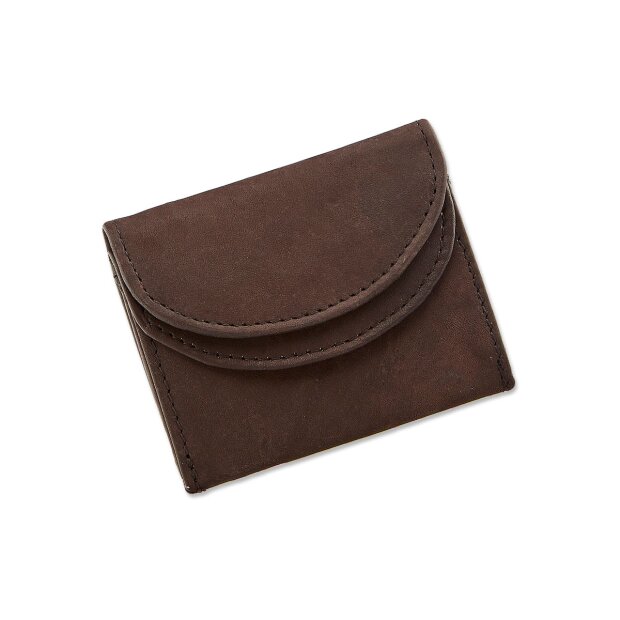 Tillberg wallet made from real leather 7 cm x 8,5 cm x 1,5 cm, dark brown