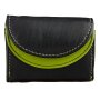 Tillberg wallet made from real leather 7 cm x 8,5 cm x 1,5 cm, black+apple green
