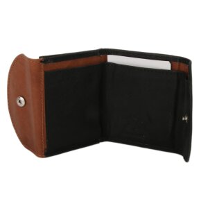 Tillberg wallet made from real leather 7 cm x 8,5 cm x 1,5 cm, black+brown