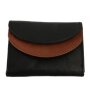 Tillberg wallet made from real leather 7 cm x 8,5 cm x 1,5 cm, black+brown