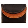 Tillberg wallet made from real leather 7 cm x 8,5 cm x 1,5 cm, black+cognac