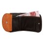 Tillberg wallet made from real leather 7 cm x 8,5 cm x 1,5 cm, black+cognac