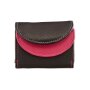 Tillberg wallet made from real leather 7 cm x 8,5 cm x 1,5 cm, black+pink