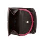 Tillberg wallet made from real leather 7 cm x 8,5 cm x 1,5 cm, black+pink