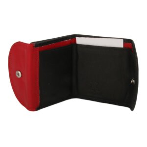Tillberg wallet made from real leather 7 cm x 8,5 cm x 1,5 cm, black+red