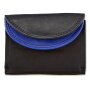 Tillberg wallet made from real leather 7 cm x 8,5 cm x 1,5 cm, black+royal blue