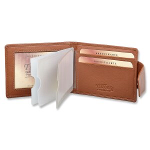 Tillberg credit card case made from real nappa leather, cognac