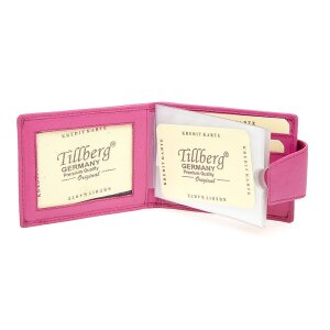 Tillberg Kreditkartenetui aus echtem Nappaleder, pink