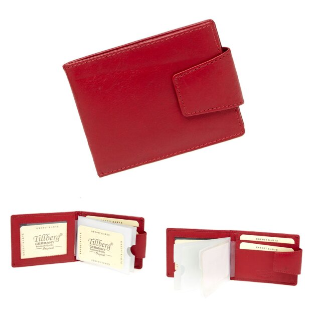 Tillberg credit card case made from real nappa leather, red
